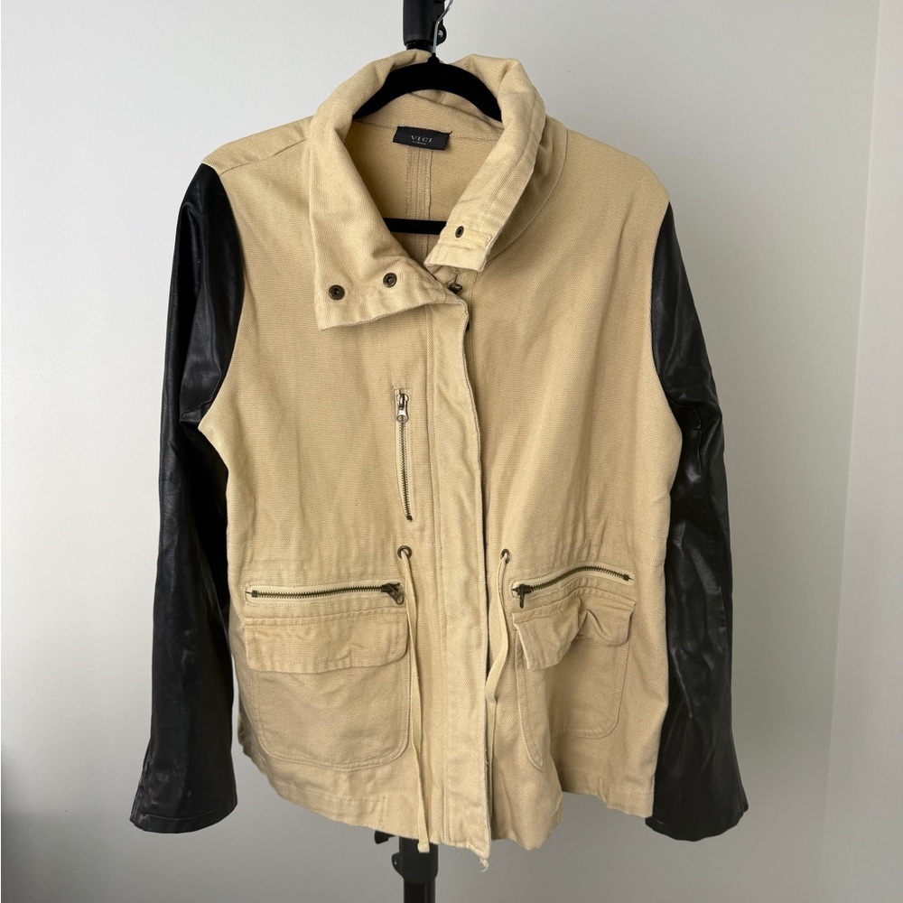 VICI Field Jacket • Size L • Vegan Leather Sleeves - Picture 4 of 10